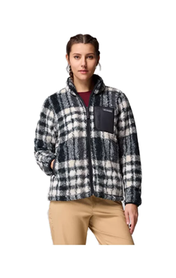 GIACCA STAMPATA IN SHERPA WEST BEND DA DONNA BLACK HARRINGPLAID